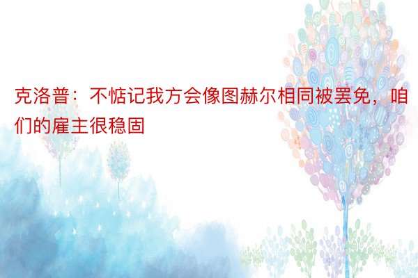 克洛普：不惦记我方会像图赫尔相同被罢免，咱们的雇主很稳固